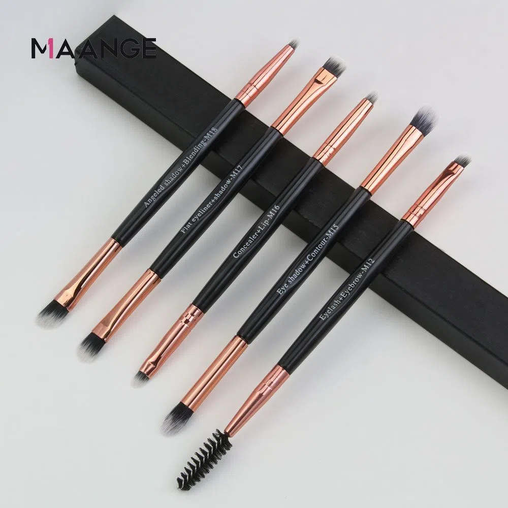 MAANGE 5pcs Eye Shadow Blending Eyeliner Eyelash Eyebrow Makeup Brushes Set Black Color -China