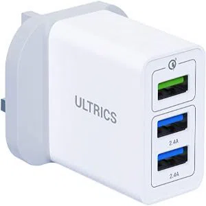 ULTRICS USB Wall Charger, 30W/6A 3 Port Fast charging Mains Wall Charger Adapter Compatible with iPhone 12 Pro Max/XS/XR/X, iPad Pro/Air, Galaxy S10 P