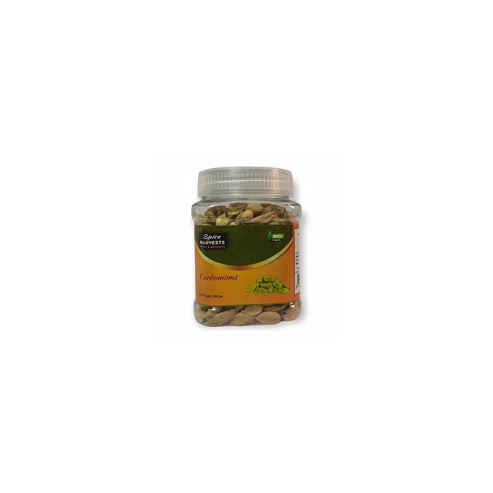 Spice Harvests Cardamoms (Elach) Regular 100 gm jar BD