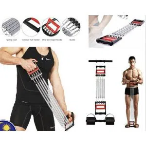 3 in 1 Tummy Trimmer Ab Exerciser with Chest Expander and Hand Grip Home Fitness Equipment Muscle Training 3 in 1