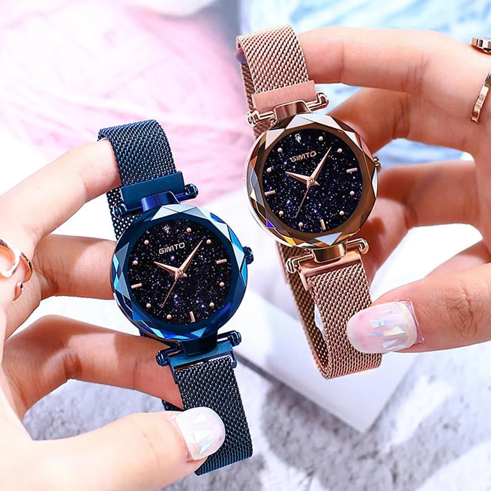 Top Review Magnet Ladies Watch  magnet Analog Watch For Women / Girl - 2 Pcs