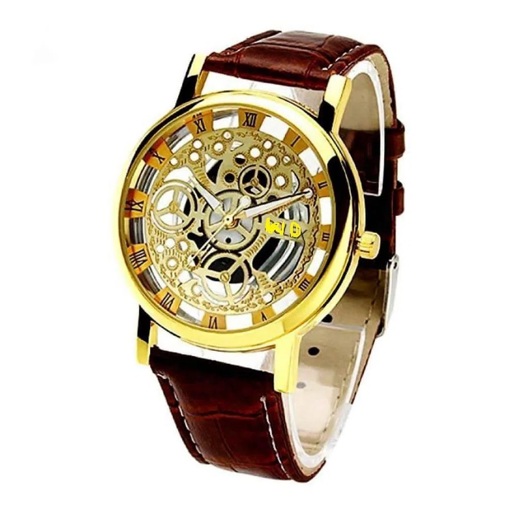 WRM10 - PU Leather Wrist Watch For Men - Brown
