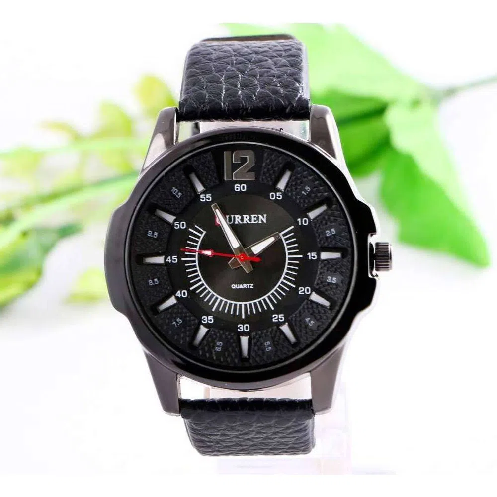 Curren 12 Business Casual Watch For Men - Black
