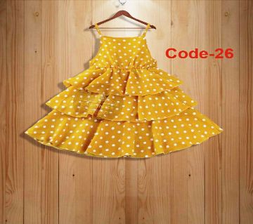 China Cotton Linen Frock for Girl Kids - Code 26 (0-3 Years)
