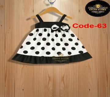 China Cotton Linen Frock for Girl Kids - Code 63 (0-3 Years)