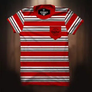 Red stripe t-shirt for men