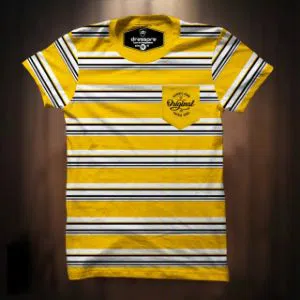 Yellow colour stripe  polo shirt for man