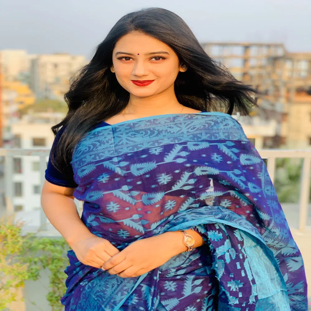 Cotton Soft jamdani saree for women no blouse piece  ( JU 101)