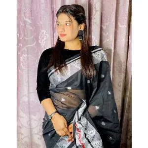 Cotton jamdani saree for women with  blouse piece  (Mot 1010)