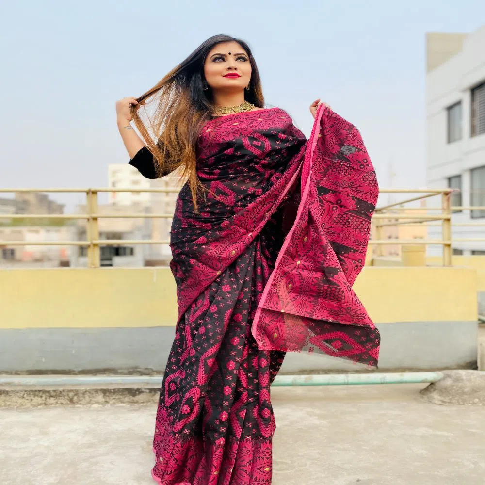  jamdani saree for women no blouse piece  SA 01