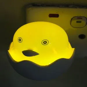yellow duck with egg shape led night light