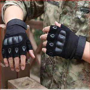 Motorcycle Gloves Half Finger Black Army green
