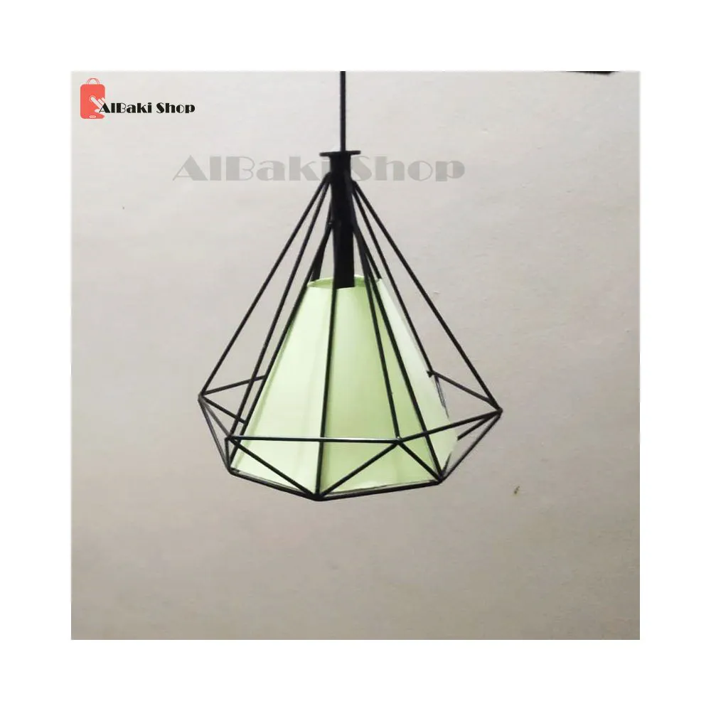 Cage single lamp Hanging lamp Green color.With bulb free.