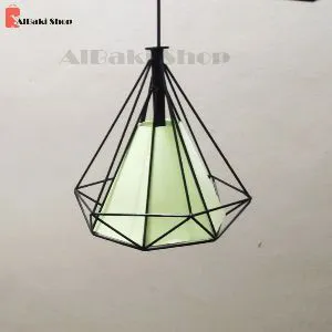 Cage single lamp Hanging lamp Green color.With bulb free.