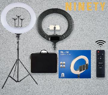 RL 18 inch 45cm RL18 Ring Light Round LED Adjustable Photo Light with Wireless Remote Control for Livestream Tiktok Makeup