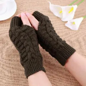 Fashion Unisex Men Women Knitted Fingerless Winter Gloves Soft Warm Mitten new sale