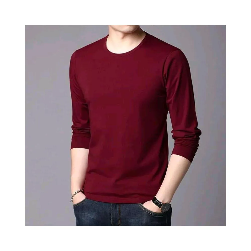 Premium Quality Full Sleeve T-Shirt Merun Colour