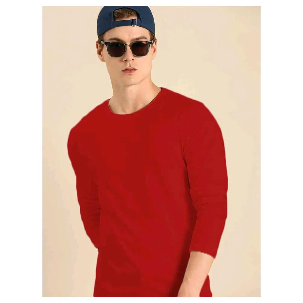 Premium Quality Full Sleeve T-Shirt Red Colour