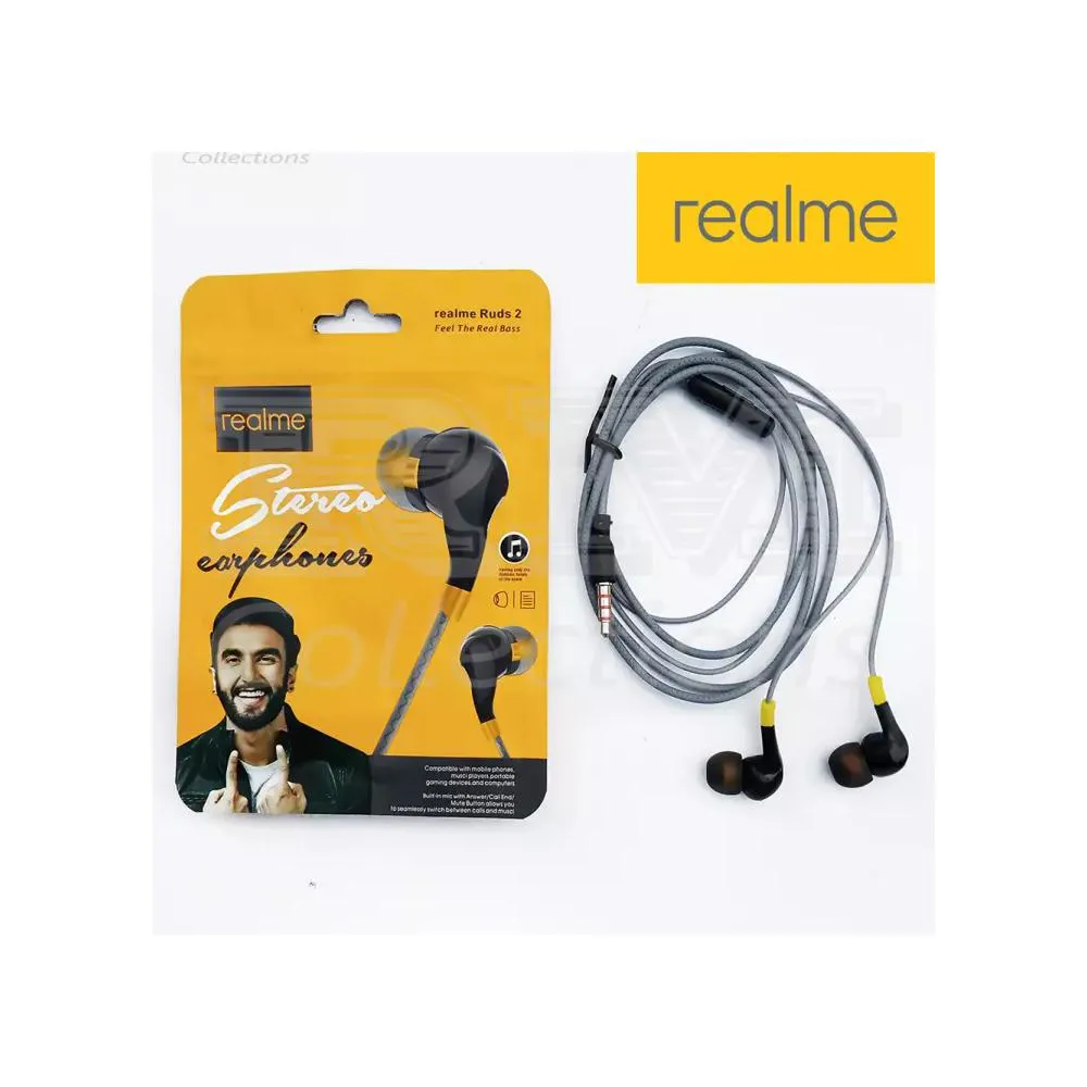 Fm Accesories Mart Realme Ruds 2 In-Earphone Headset Handsfree 3.5Mm Jack With Mic
