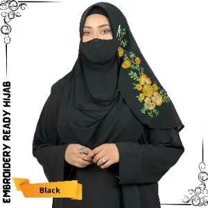 Instant Ready hijab with Embroidery work