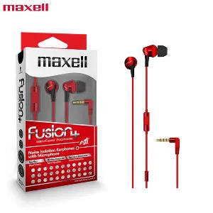 Maxell Fusion+ Ear Buds with Built-in earphone Microphone Fury for Mobile Phone