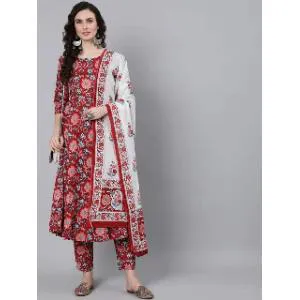 Readymade Three Piece Full AC Cotton Printed Work