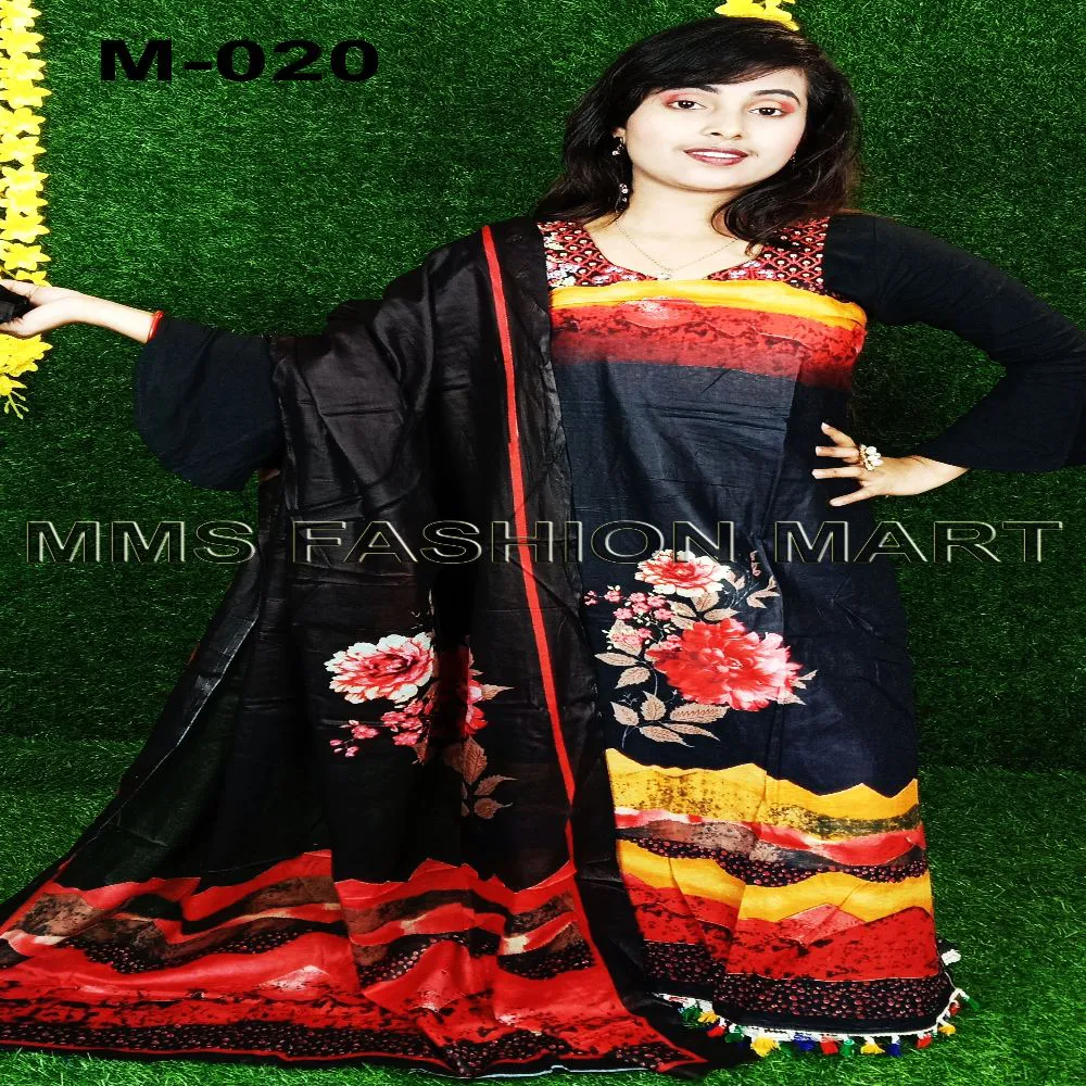Unstitched Digital Print Cotton Embroidery salwar kameez