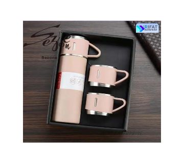 স্টেইনলেস স্টিল থার্মাল ওয়াটার বটল সেট - 500ml | Double Wall Vacuum Flasks & Thermoses with Business Gift Box - Ideal for Coffee, Hot/Cold