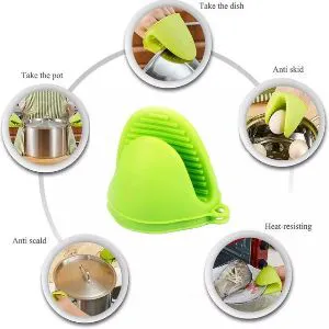 Silicone Hot Pot Holder Oven Pinch Mitt Glove Heat-proof Cooking Pinch Grip Finger Protector Gear Home Use Outdoors 