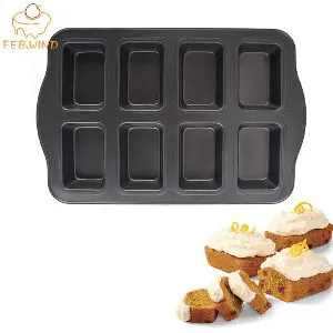 8 Cups Square Shape Carbon steel Mini Muffin Bun Pan non-stick Cupcake Baking Bakeware Mould Tray Cake mold 