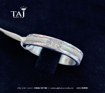 স্টার্লিং সিলভার ব্যান্ড ডায়মন্ড রিং ফর মেন - Perfect Gift for Loved Ones at Taj Diamond
