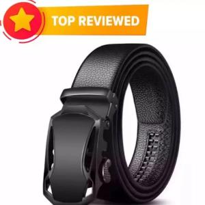 Black Artificial Leather Soft Auto Gear Belt for Men 