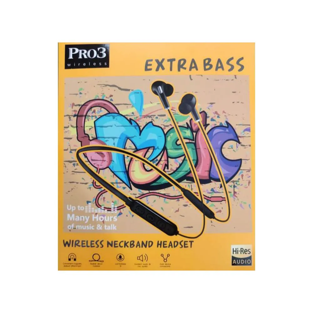 PRO3 Extra Bass Wireless Neckband Headset
