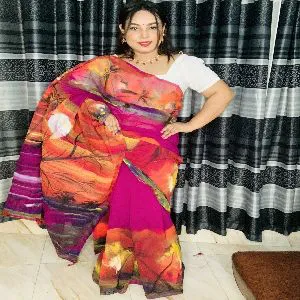 HUKTY Half Silk Saree for Women-HL81151003