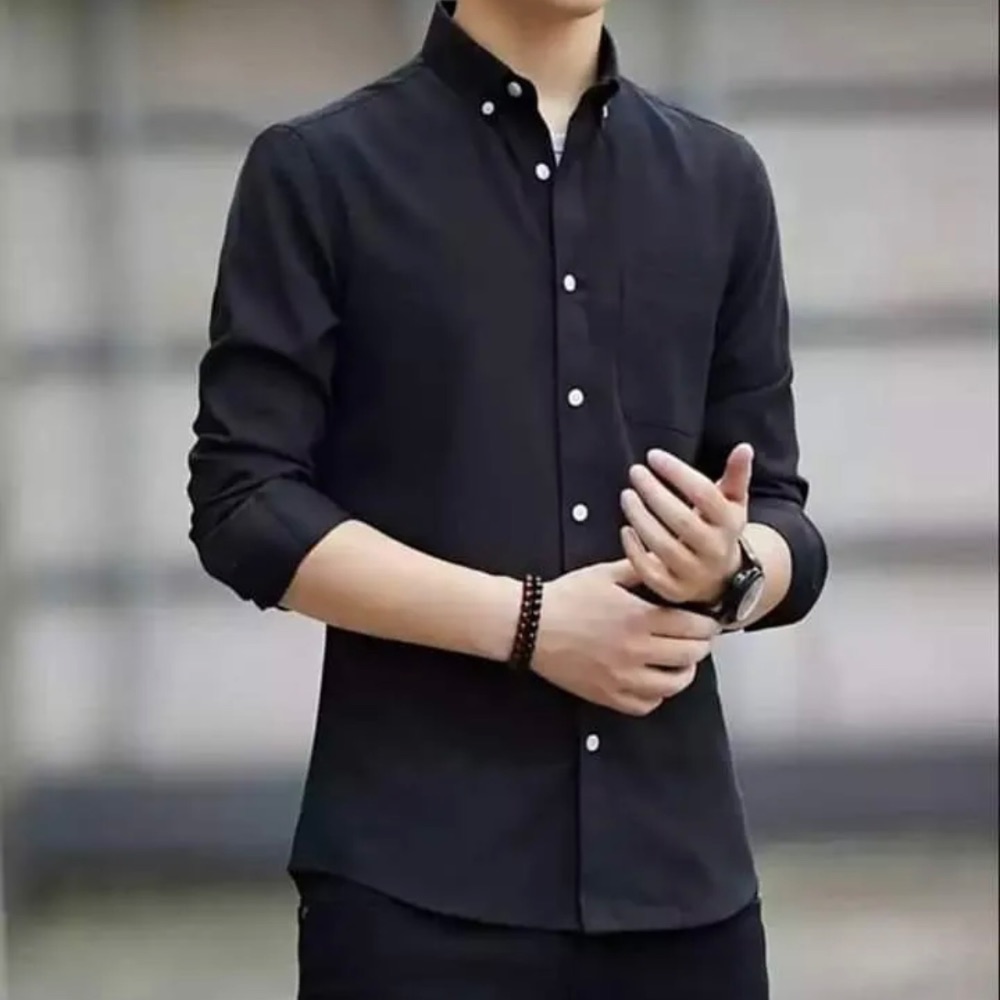 Premium Quality Long Sleeve Formal Black Shirt For Men