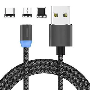 Cable For iPhone X 8 7 6 USB Type-C Cable & Samsung Micro USB Cable Fast Charging with led indicator
