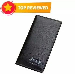 Jeep Chocolate Artificial Leather Long Wallet for Men