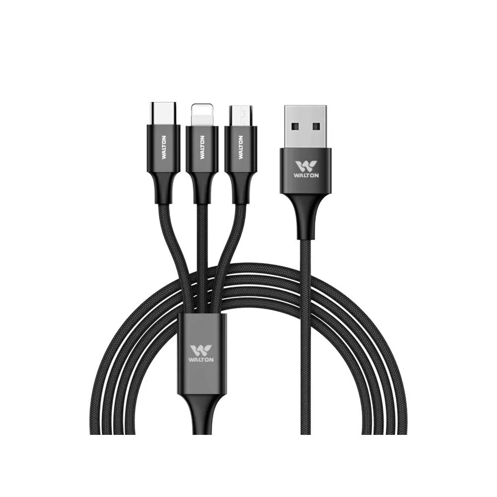 Walton WUAW001SN USB to Lightning, Micro USB, and Type C Cable