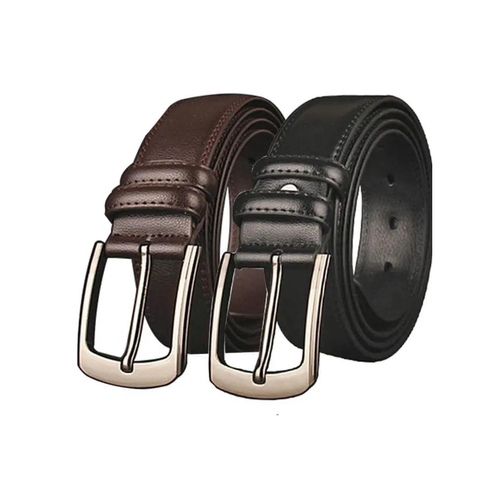 2 Pieces Black & Brown Belt Combo Offer for Men 001