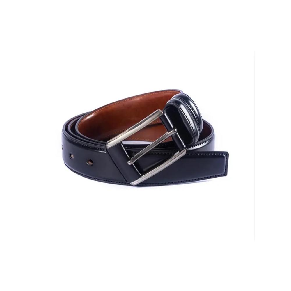 Leather Formal Belt for Men Black