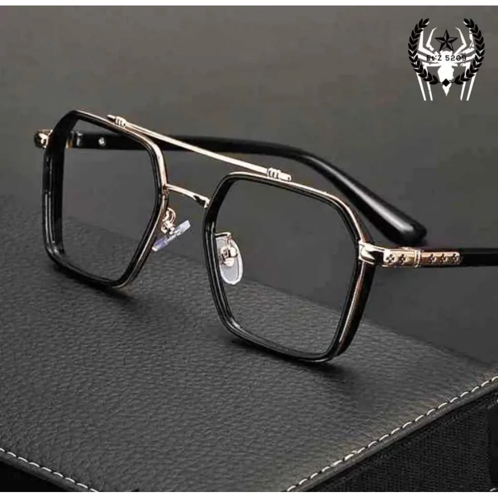 Anti-reflective UV400 Squre sunglass for Men- Golden Black