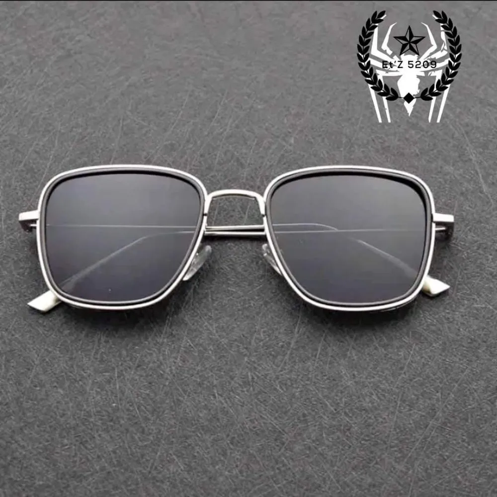 Kabir Singh Metal Sunglass for Men-Silver Black