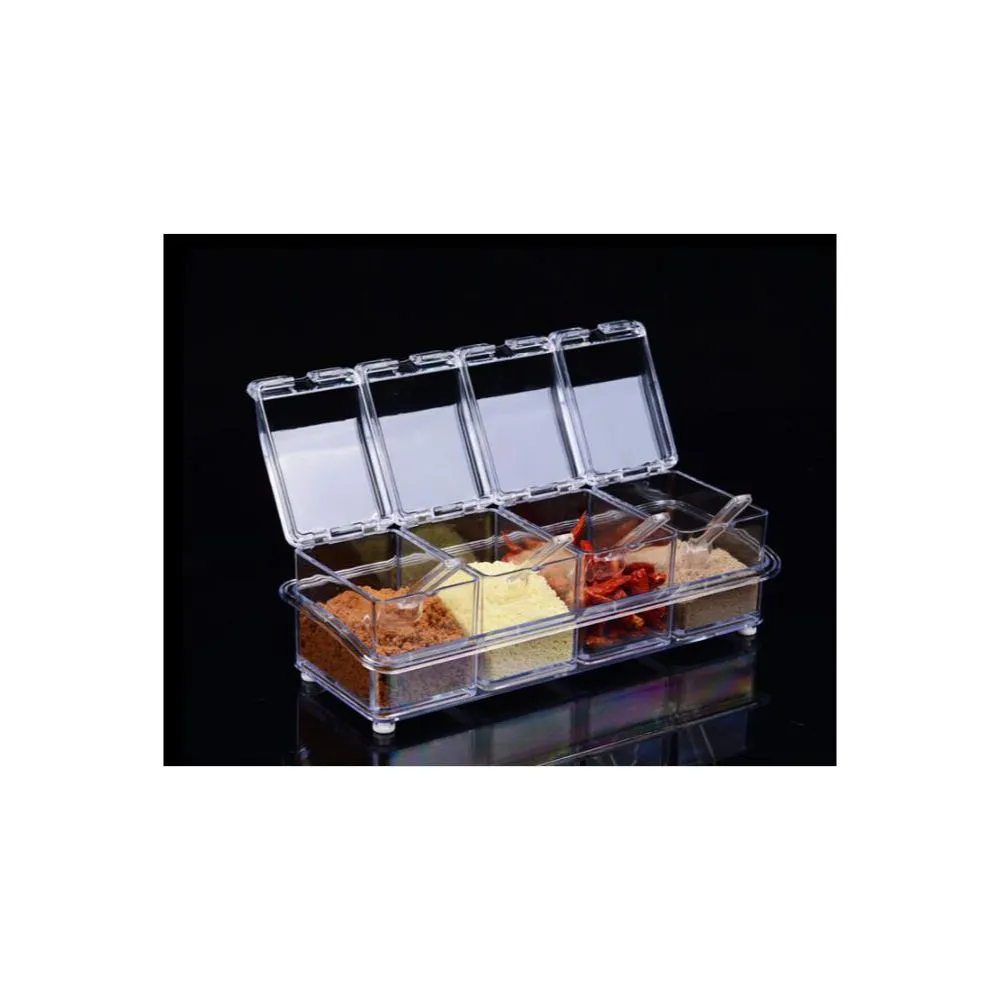  Clear Seasoning Box,V-Resourcing 4 Pieces Clear