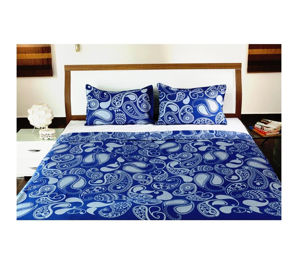 Blue and White Paisley Traditional Cotton Double Bedsheet by Ivoryniche বাংলাদেশ - 742669