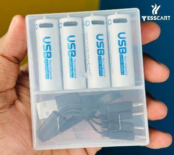 AiVR USB রিচার্জেবল ব্যাটারি - 4pcs AAA (900mWh)