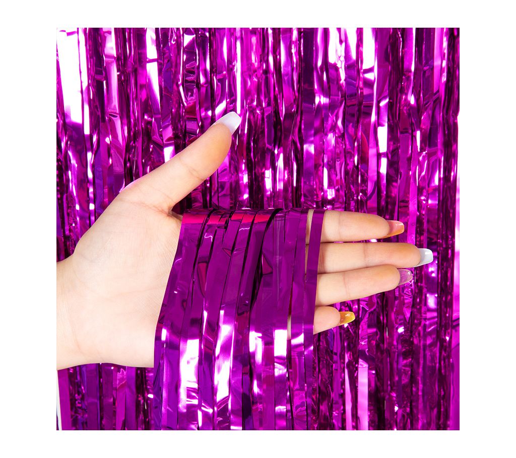 Foil Background Curtain Backdrop for Happy Birthday Purple 1404039