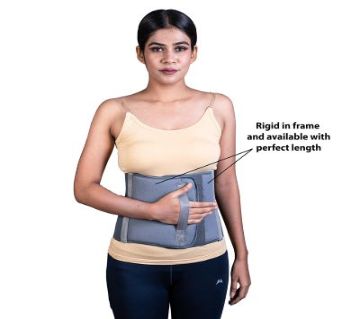 অ্যাবডমিনাল বেল্ট ফর আফটার ডেলিভারি টামি রিডাকশন -Trimmer Belly Slimming Binder for Women & Men Abdomen Compression Support Grey Hook and Loop Closure