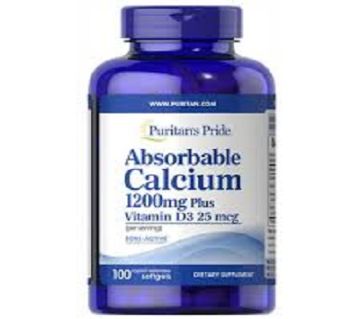 Puritans Pride Absorbable Calcium সফটজেল - 100 pcs (1200 mg)