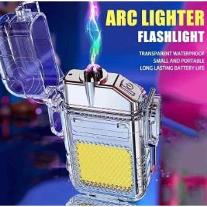 রিচার্জেবল লাইটার Transparent Waterproof ARC Electric USB Camping Flash light