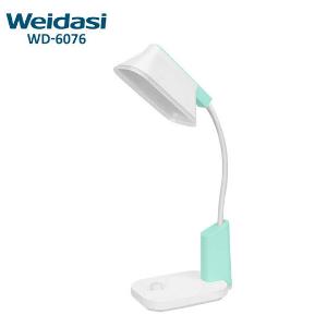 Weidasi রিচার্জেবল ডেস্ক ল্যাম্প WD-6076 with Eye Protection AC/DC soft Light LED Bedroom Lamp with Type-C Charging Cable
